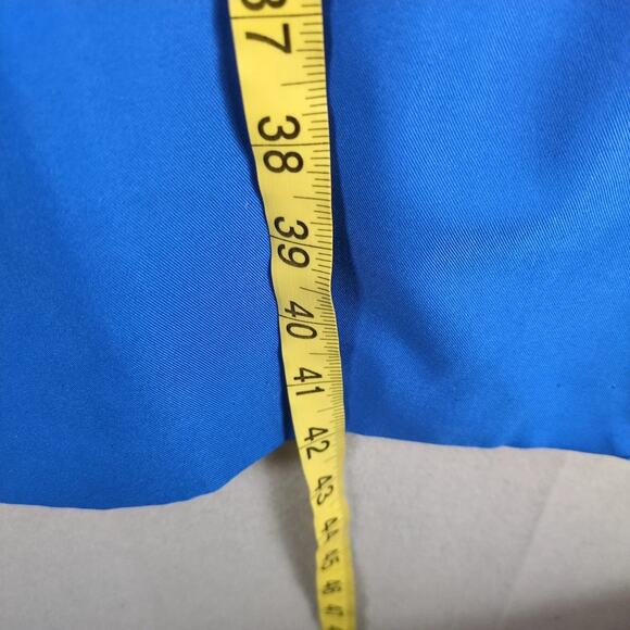 Vintage 90s Success Dress Sz 10P Blue Button Front Career Geometric Pleated Belt - Picture 8 of 10